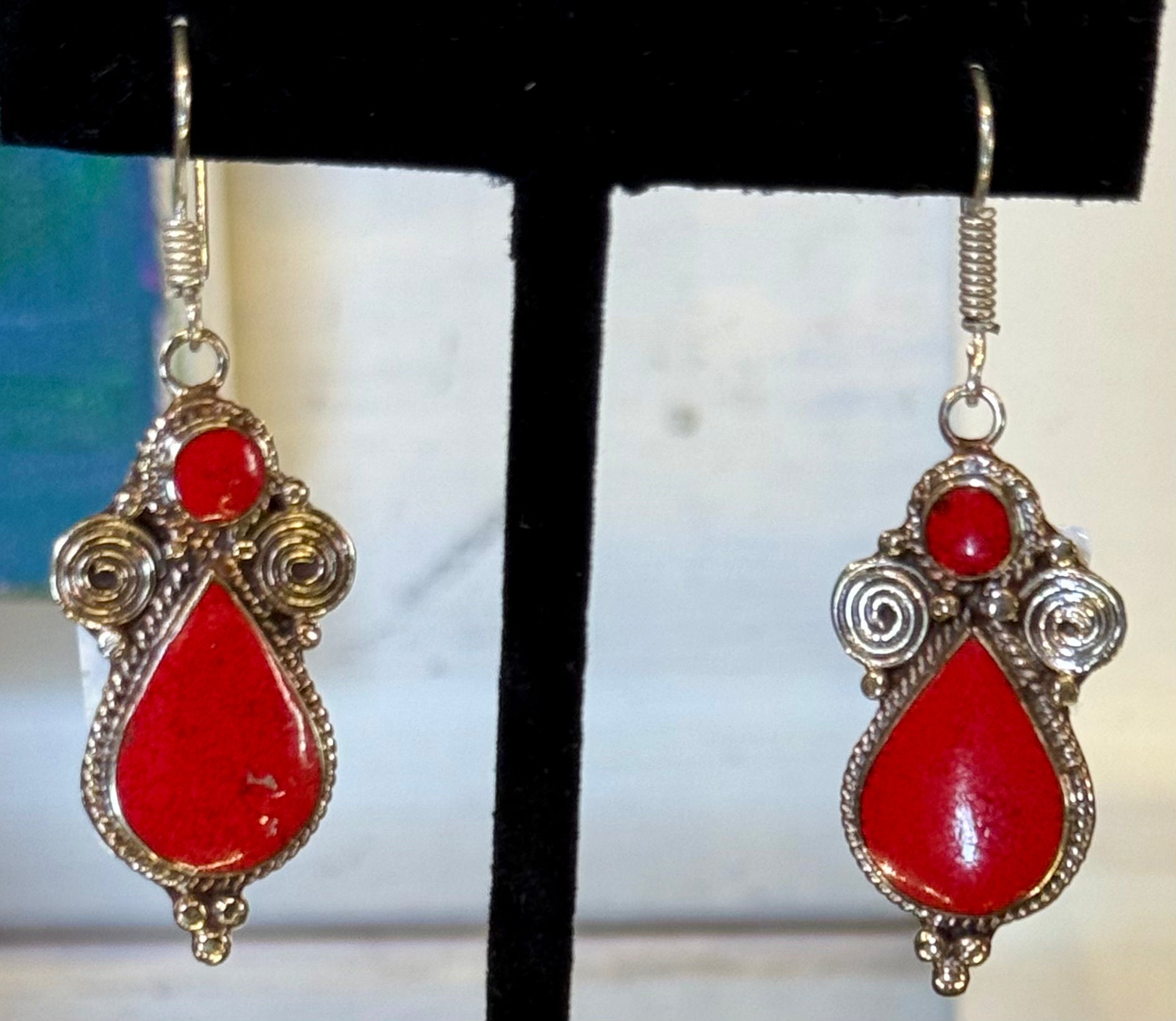 Tibetan silver earrings
