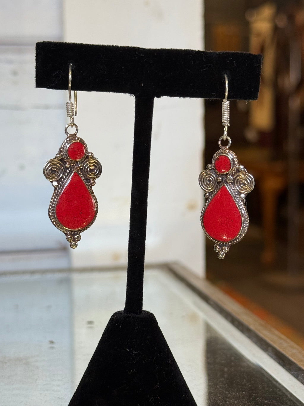 Tibetan silver earrings