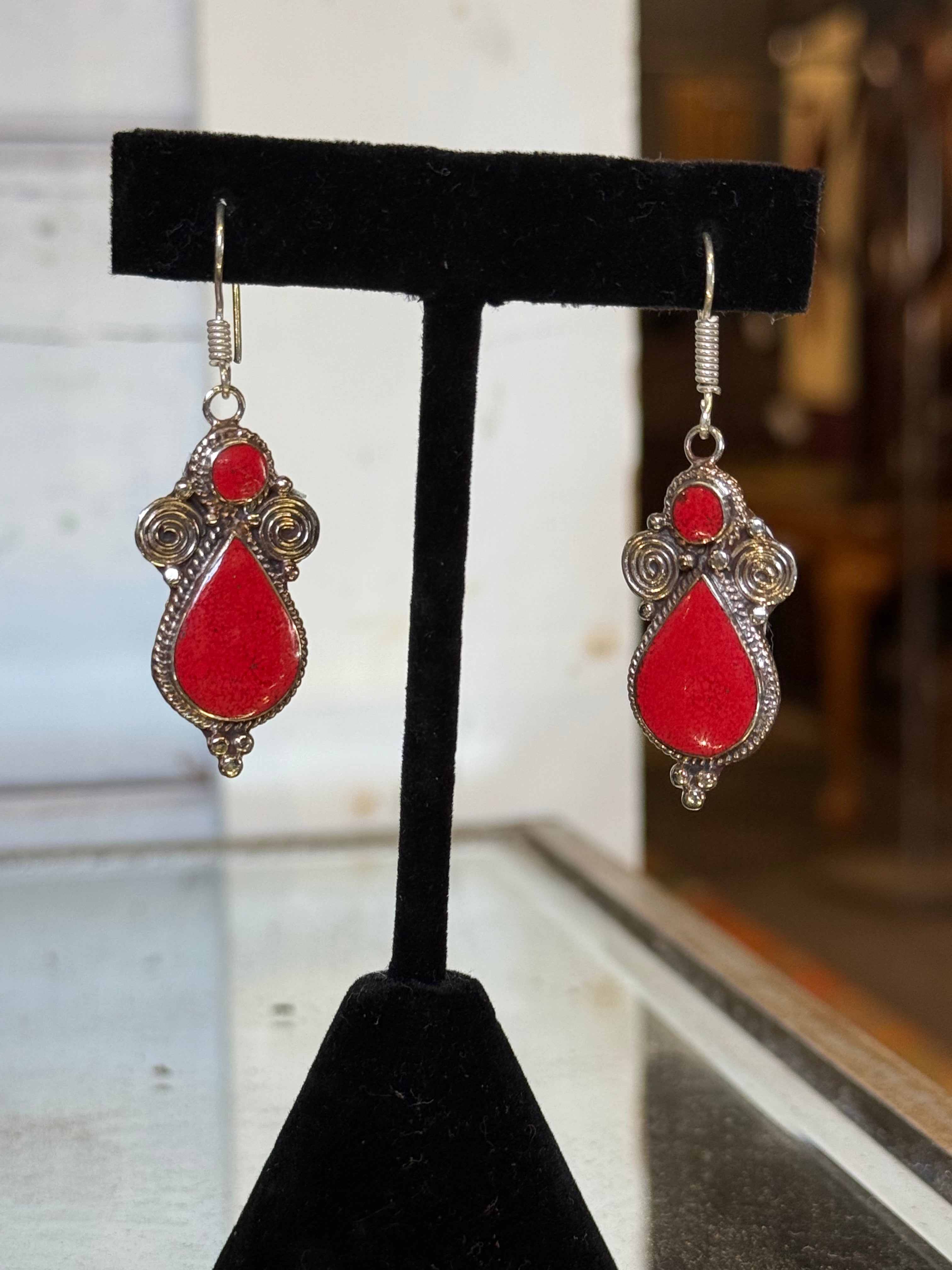 Tibetan silver earrings